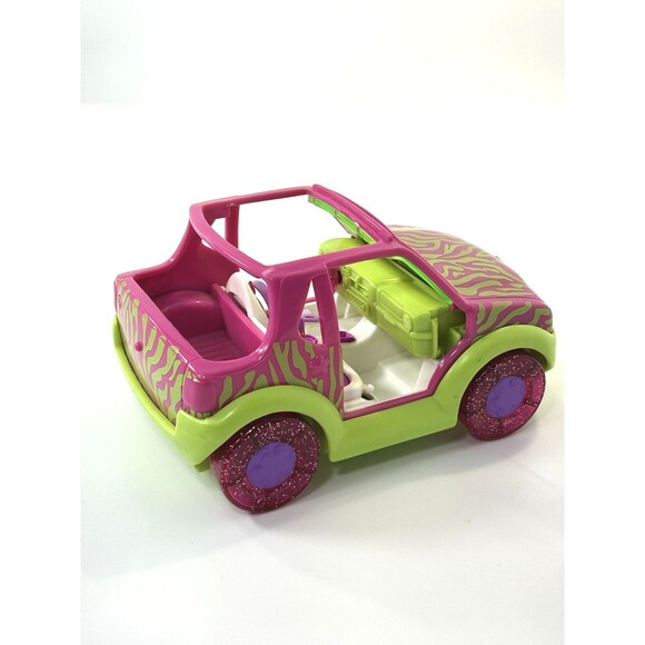 Polly Pocket Goes on a Picnic Pink & Green Zebra Print Toy Vehicle Origin 2001 - Picture 7 of 12